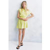 Mango Kids jurk met smockwerk - limegroen