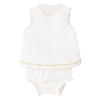 Mango Kids korte jurk met borduursels - wit