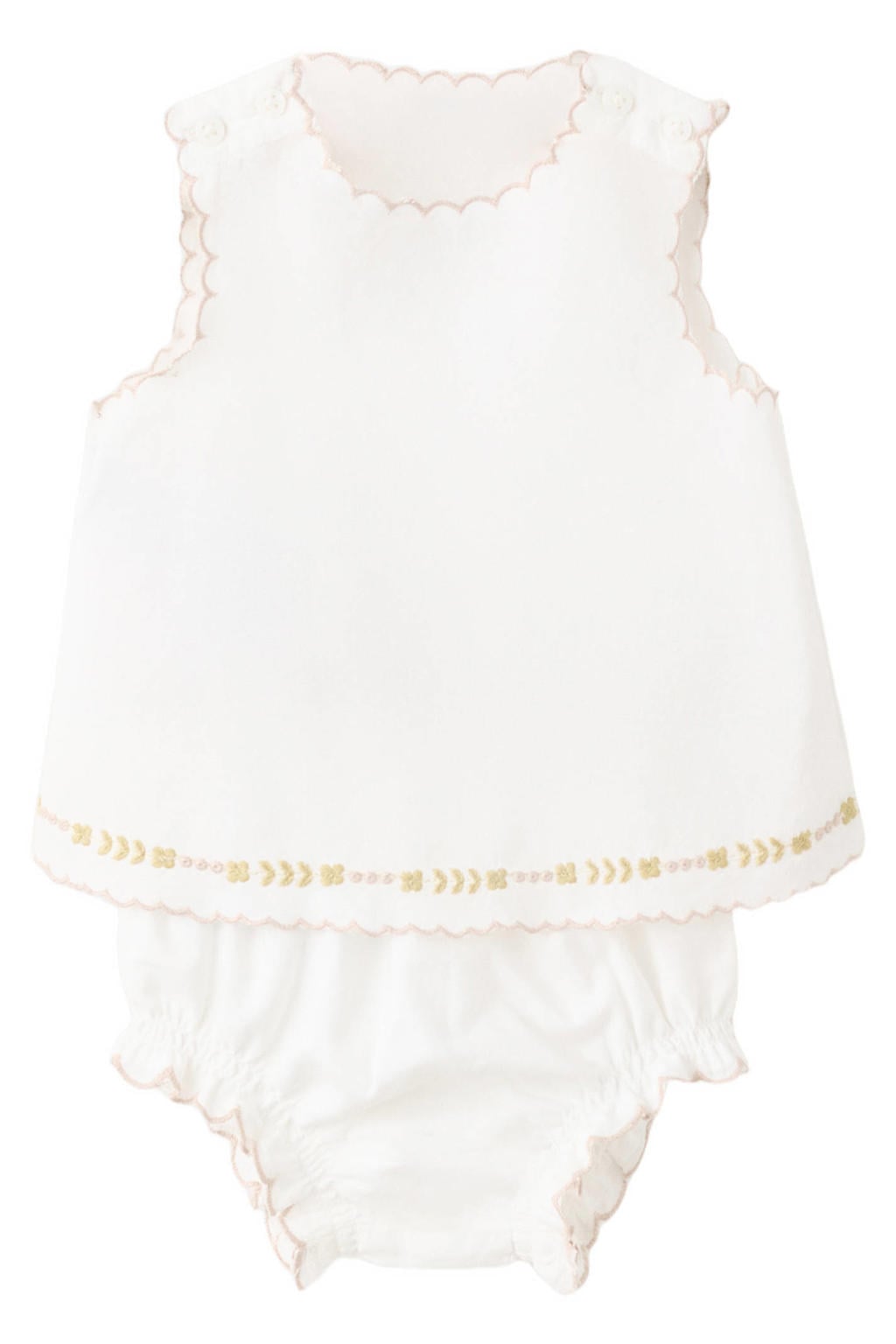 Mango Kids korte jurk met borduursels - wit