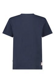 thumbnail: Donkerblauwe jongens America Today T-shirt van katoen met printopdruk, korte mouwen en ronde hals