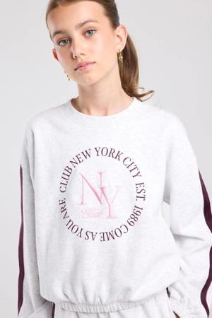 sweat sweater met print - grijs