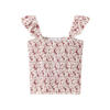Mango Kids gebloemde mouwloze top met ruches en smockwerk - donkerrood