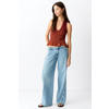 MANGO TEEN haltertop met smockwerk - roodbruin