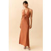 MANGO TEEN halter maxi jurk met cut-out - oranje
