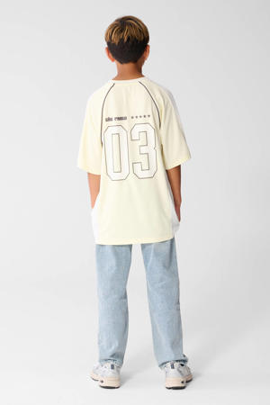 T-shirt met backprint - lichtgeel