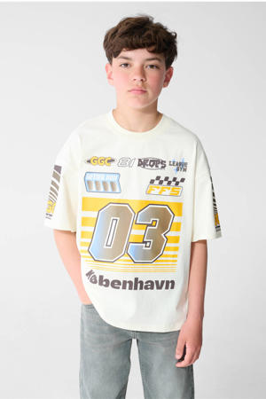 T-shirt met backprint - ecru