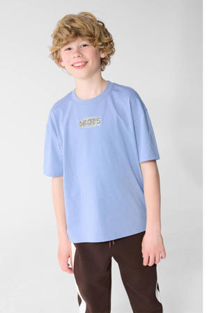 T-shirt met backprint - lichtblauw