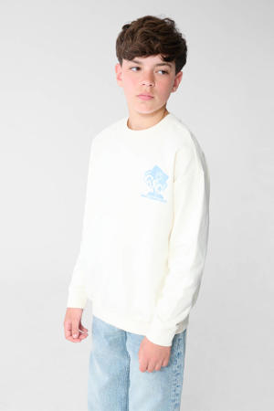 sweat sweater met backprint - ecru