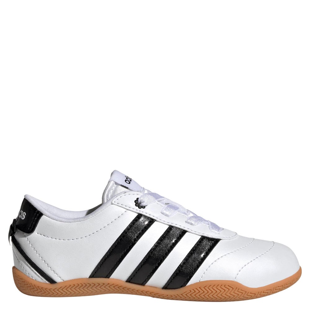 Wit en zwarte jongens en meisjes adidas Sportswear GRAND COURT imitatieleren sneakers - met veters