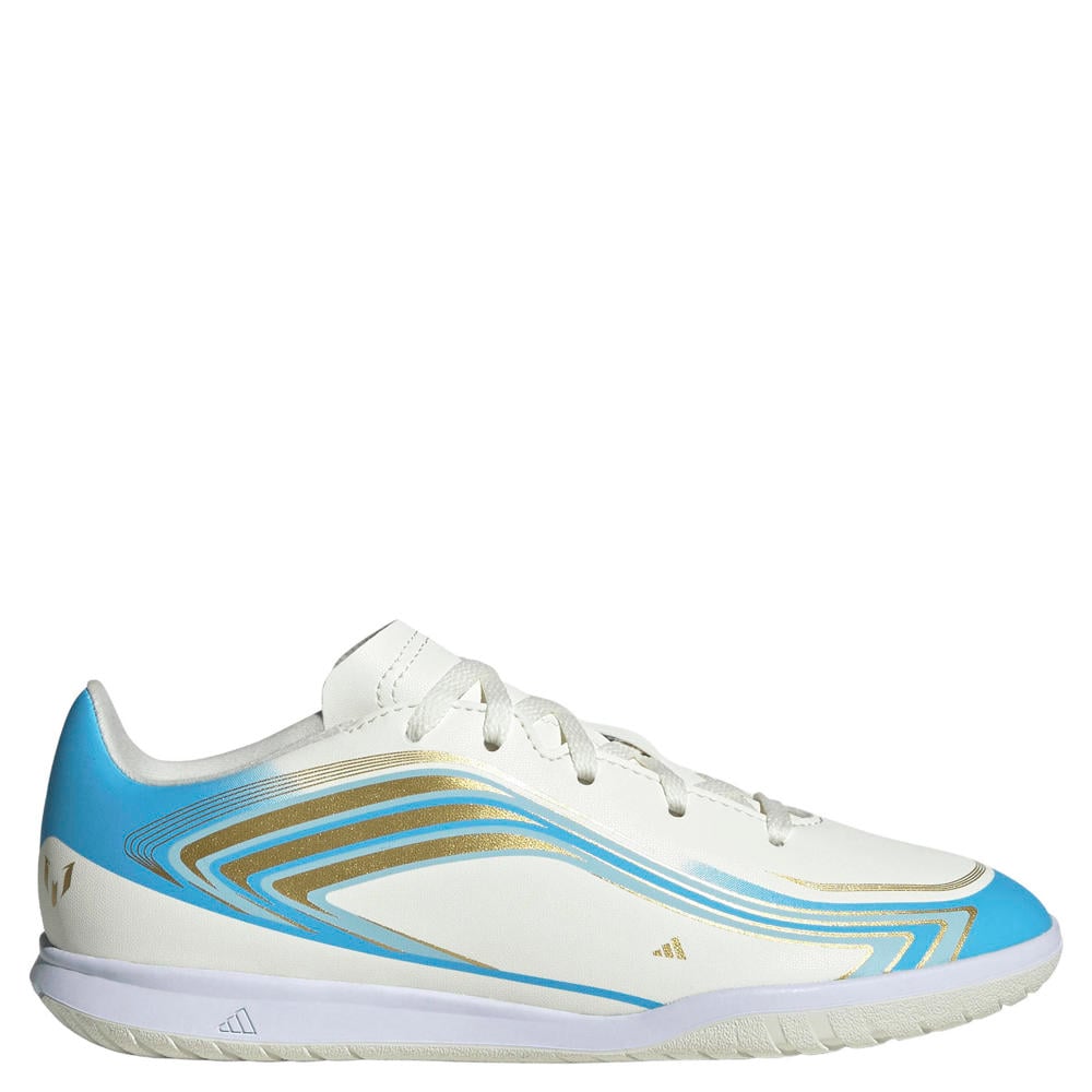 Zand en blauwe jongens en meisjes adidas Performance F50 junior voetbalschoenen - van imitatieleer/textiel