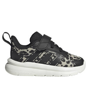 sneakers met panterprint - zwart/ecru