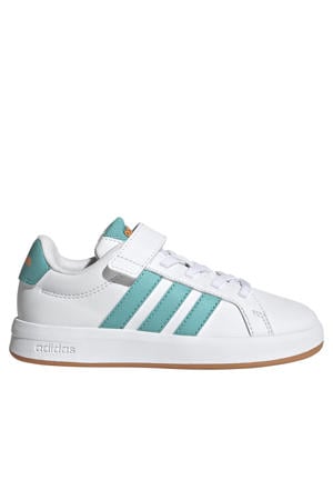 Grand Court 3.0 imitatieleren sneakers - wit/aqua