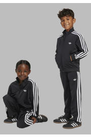 thumbnail: adidas Originals gestreept joggingpak met opstaande kraag - zwart/wit