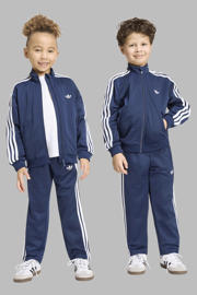 thumbnail: adidas Originals gestreept joggingpak met opstaande kraag - donkerblauw