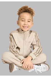 thumbnail: adidas Originals Firebird gestreept joggingpak met opstaande kraag - beige