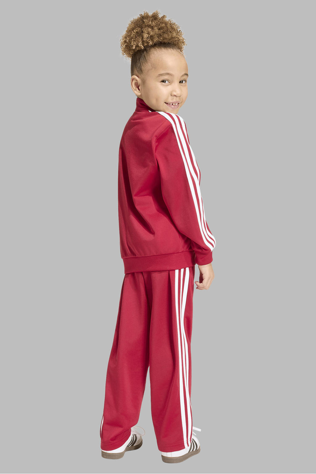 adidas Originals Firebird gestreept joggingpak met opstaande kraag - rood/wit