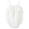 Mango Kids katoenen gebloemde romper met ruches - wit