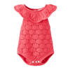 Mango Kids katoenen gehaakte romper met ruches - roze