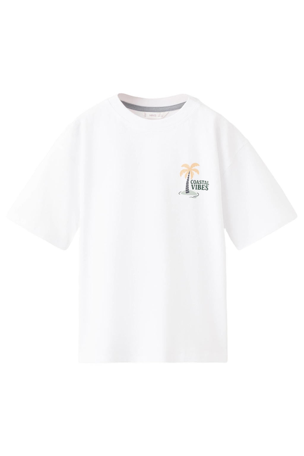 Mango Kids T-shirt met backprint - wit
