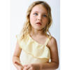 Mango Kids top met ruches - lichtgeel