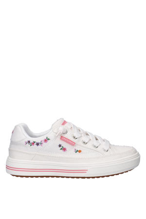 Arcade katoenen sneakers met borduursels - wit/roze