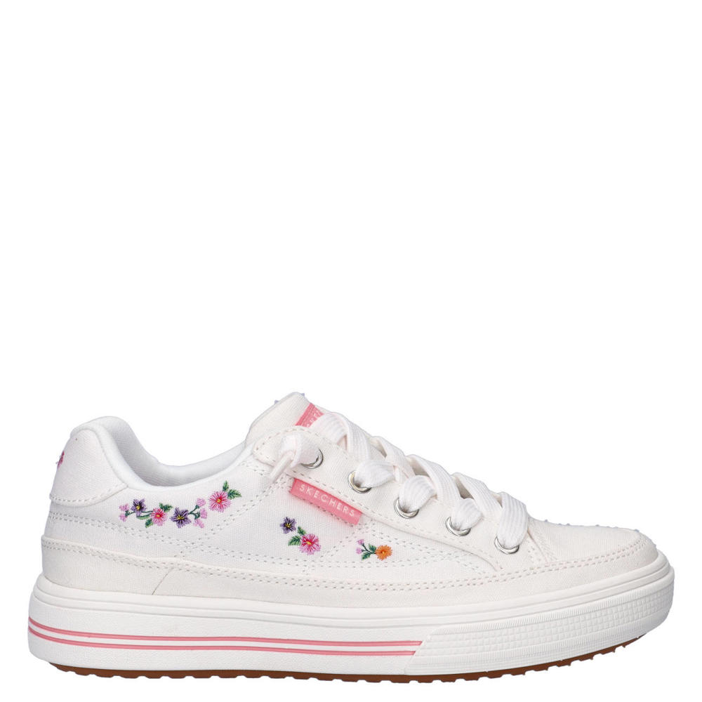 Skechers Arcade katoenen sneakers met borduursels - wit/roze
