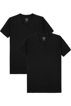 Claesen's® - T-Shirt Zwart V-Neck Cotton/Lycra 2-PackCL 1223-Black-S