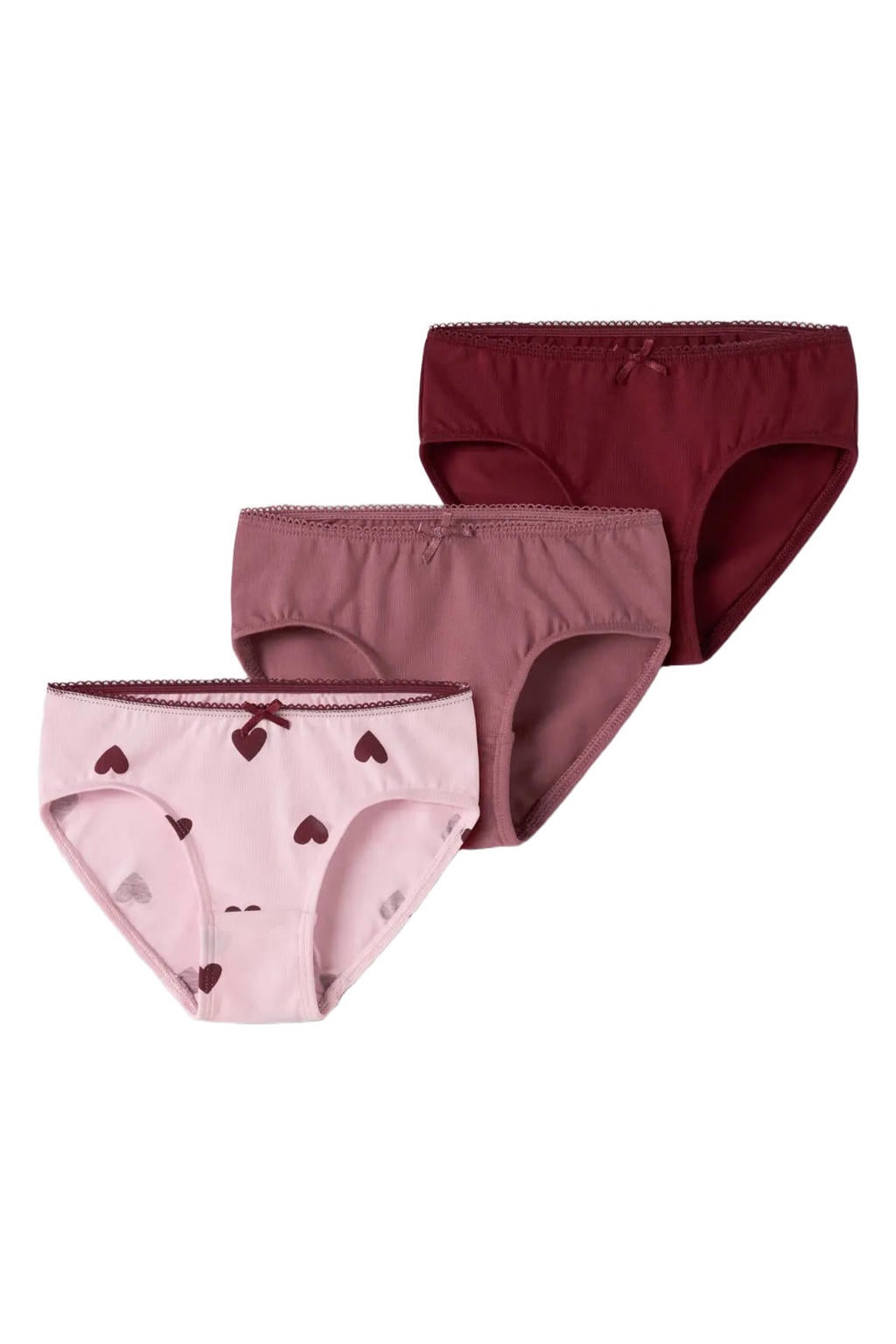 NAME IT MINI slips met hartjes (set van 3)