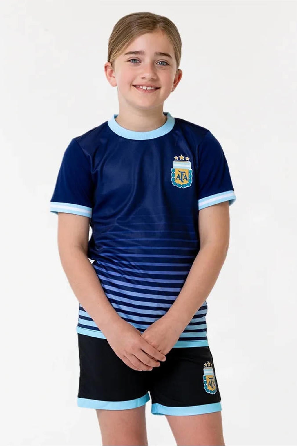 Official Fanwear Argentinië Uit Tenue Blauw/Zwart