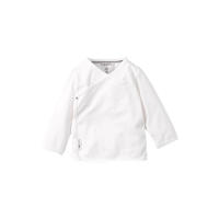 thumbnail: Witte jongens en meisjes Noppies baby baby longsleeve van katoen met effen, lange mouwen, V-hals en drukknoopsluiting