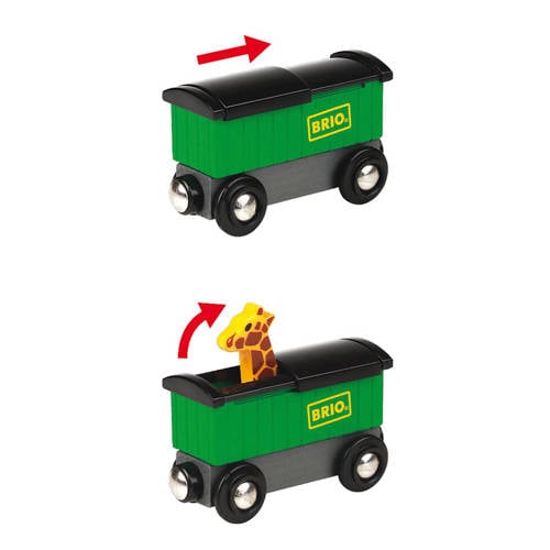 BRIO houten Trein met safari dieren Speelgoedtrein