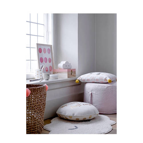 Bloomingville Mini kindervloerkleed (82x57 cm) Wit Printopdruk
