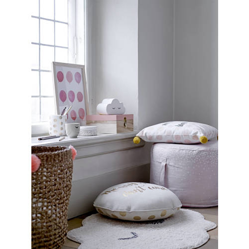 Bloomingville Mini kindervloerkleed (82x57 cm) Wit Printopdruk