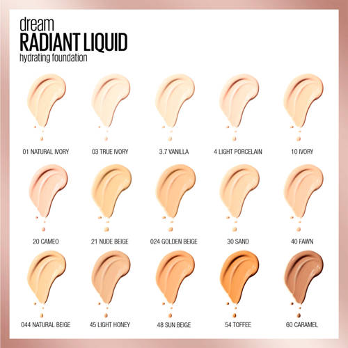 Maybelline New York Dream Radiant Liquid Foundation- 1 Natural Ivory Ivoor