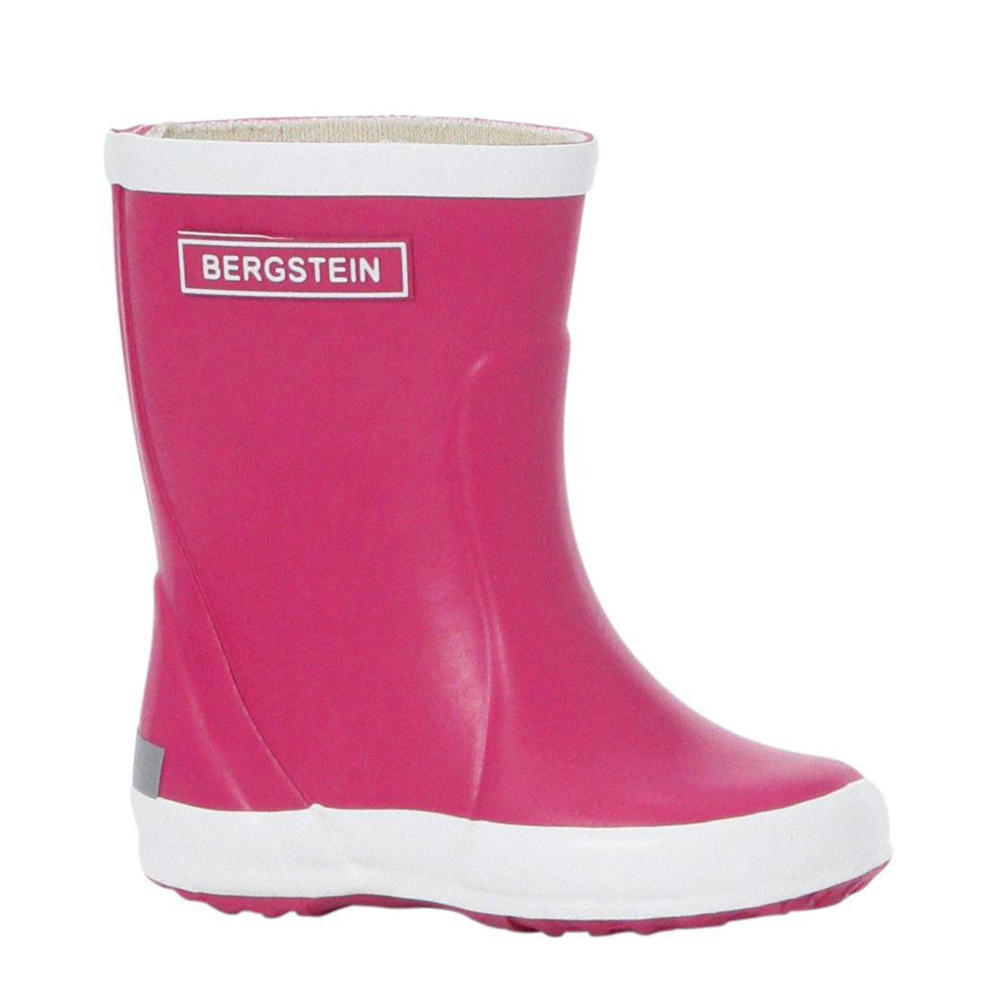 Dieproze jongens en meisjes Bergstein regenlaarzen Fuchsia van 100% rubber met effen