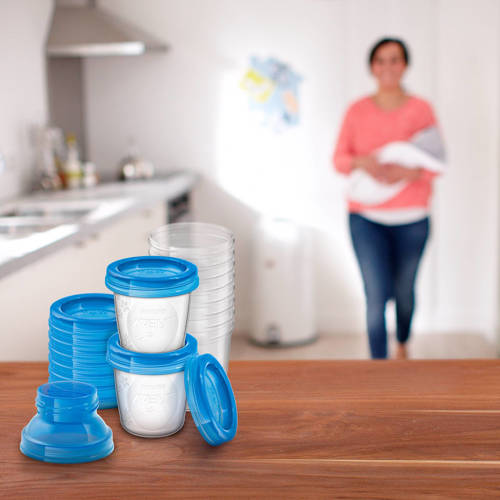 Philips Avent Bewaarbeker voor moedermelk (10 stuks) SCF618 10 Moedermelk bewaarzakjes flesjes Transparant