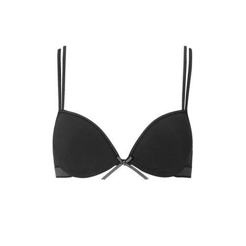 Boobs & Bloomers voorgevormde tienerbh zwart Meisjes Katoen Stip - maat A 65 afbeelding