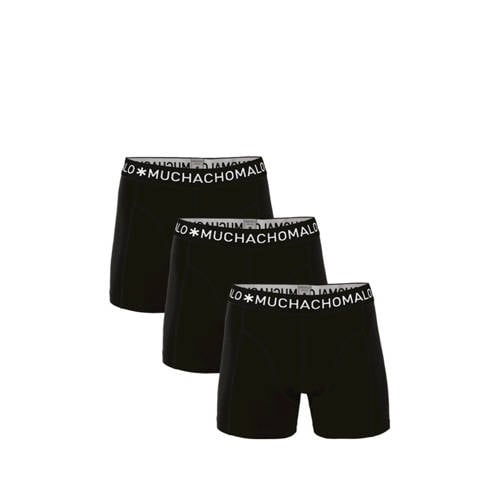 Muchachomalo boxershort - set van 3 zwart Jongens Stretchkatoen Effen