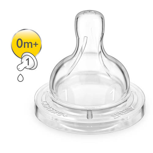 Philips Avent SCF631 27 Classic+ speen 0+ mnd (2 stuks) Transparant
