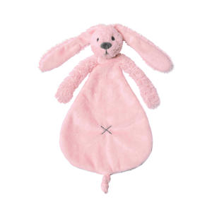 Rabbit Richie knuffeldoekje - Roze - 25 cm
