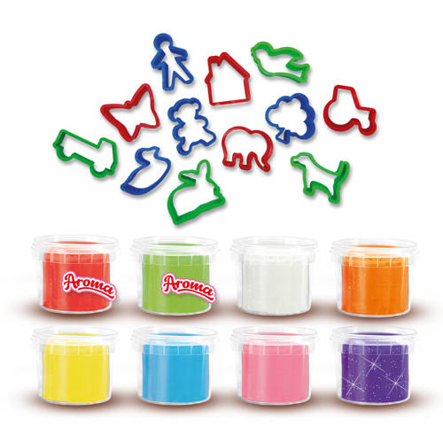 SES Klei mania 8 x 90 g met vormpjes | Klei van SES