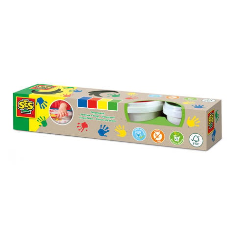 SES Eco vingerverf 4 kleuren x 110 mL Knutselen | Knutselen van SES afbeelding