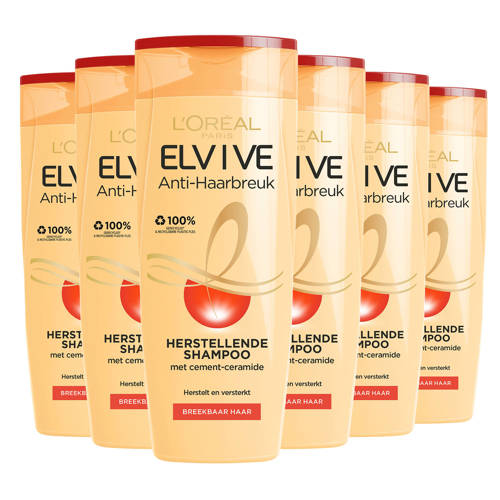 L'Oréal Paris Elvive Anti-Haarbreuk shampoo - 6 x 250 ml - voordeelverpakking